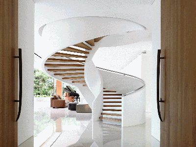 旋转楼梯石材饰面三维定位装饰施工方法